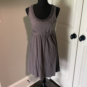 Gray Ann Taylor Loft Cotton Sleeveless Dress Keyhole Back Size Medium M